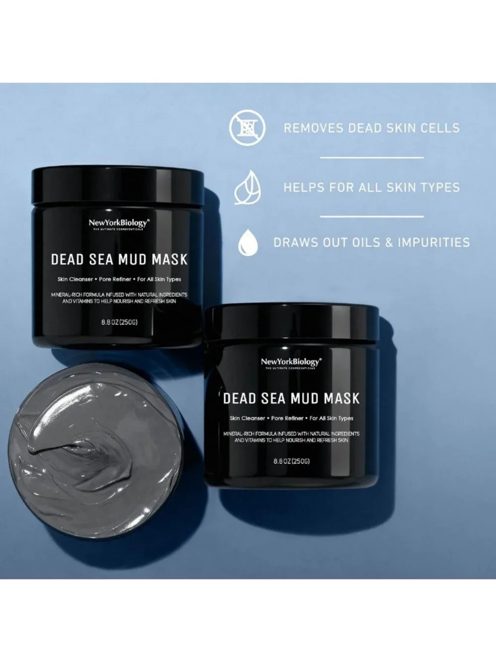 Revitalizing Dead Sea Mud Mask - Spa Quality Pore Refiner for Oily Skin, 8.8 oz